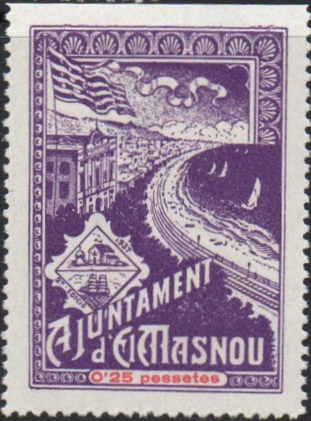 Spain Spanish Espana sellos postales Guerra Civil War El Masnou stamps